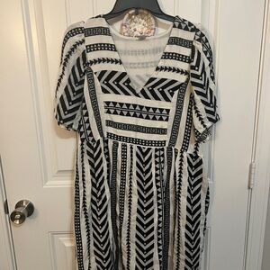 Black and White Patterned Dress